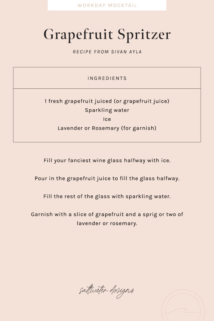 Work From Home Series pt. 1- workday mocktails_Pinterest- Recipe- Grapefruit Spritzer
